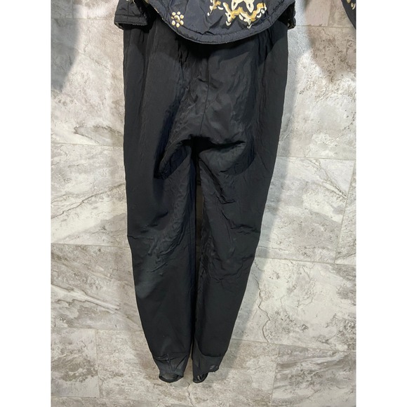 Obermeyer VTG Women's Petite Sz 4 Belted Ski Snow Suit Jumper Black Retro Print - Picture 12 of 16